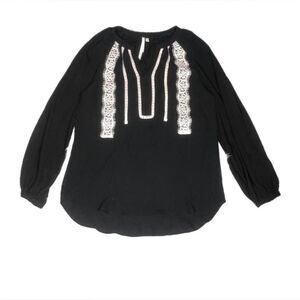 Vintage Style Women's Black Blouse